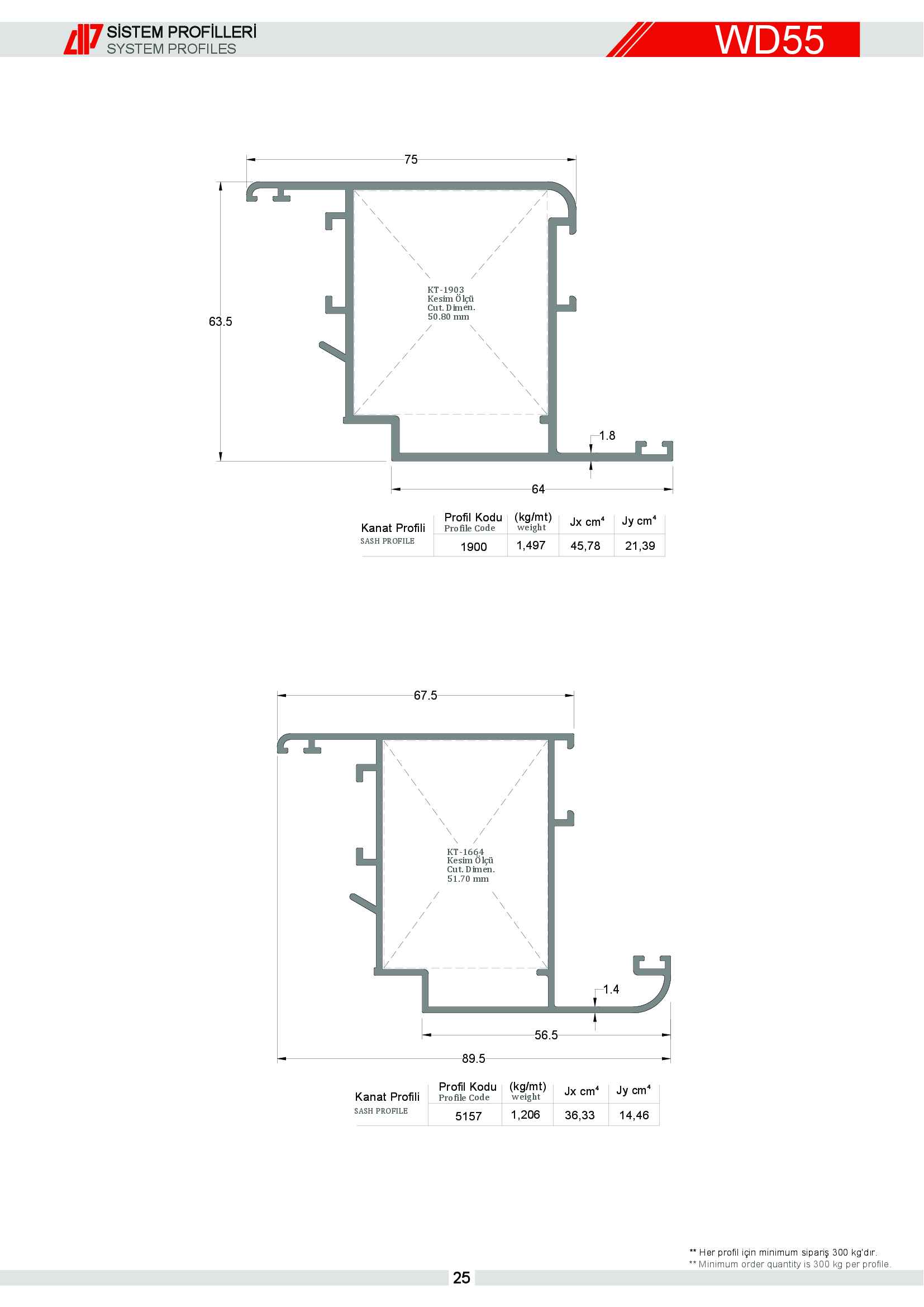 S 55 Yalıtımsız Alüminyum 21